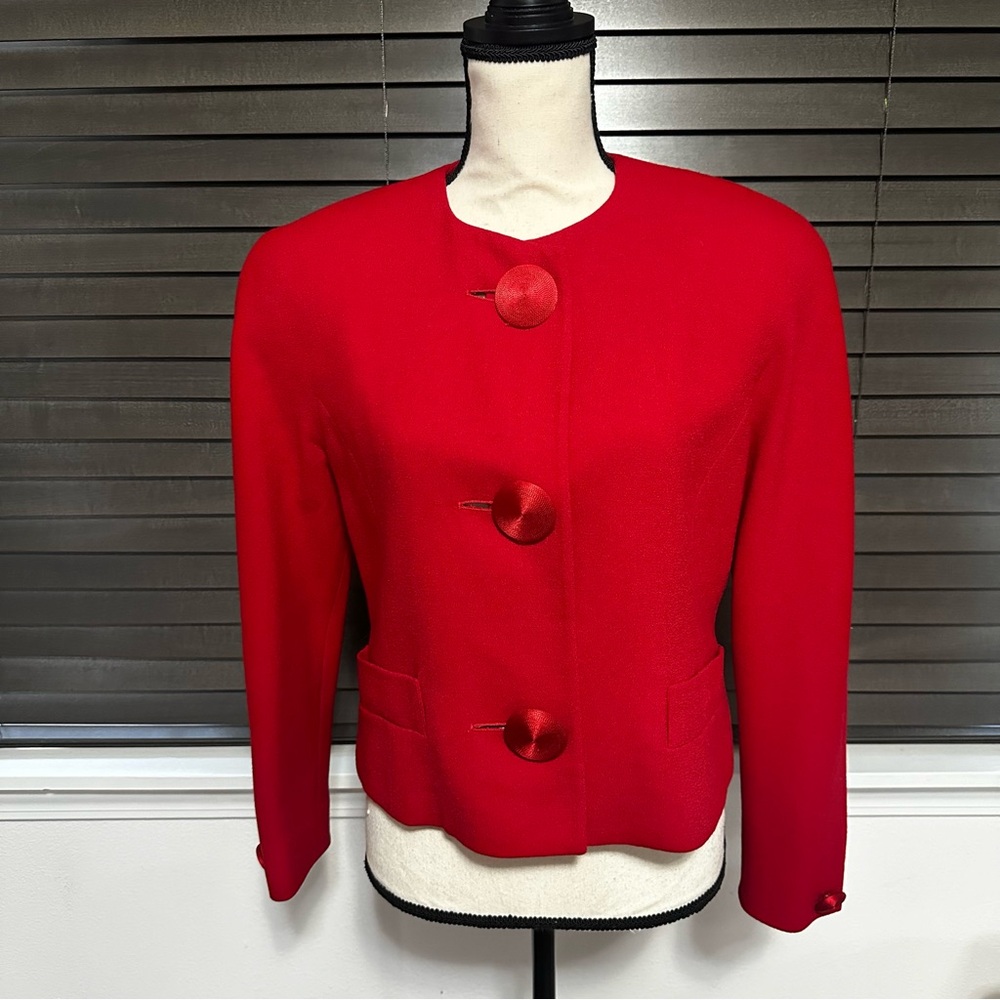 Herbert Grossman Talbots vintage red wool jacket blazer wool size 4